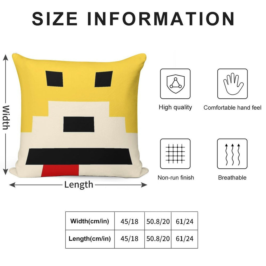 Mr. Oizo - Flat Eric Minimal Yellow Soft Skin-Friendly Throw Pillow