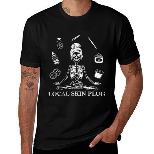 Vintage Local Skin Plug Skincare Dermatologist Esthetician  Ribbed Collar T-Shirt