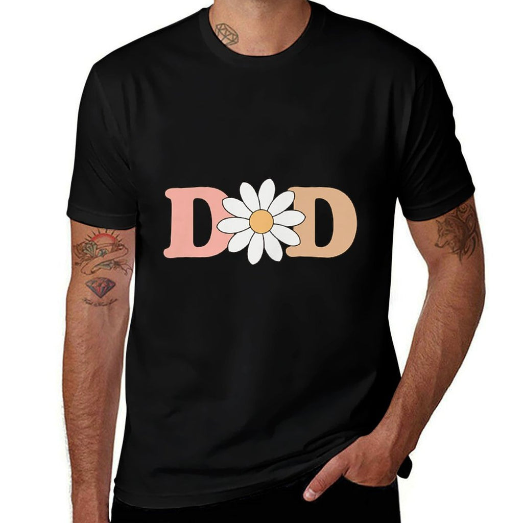 Dad Mom Daisy Wild Flower Bloom One 1st Birthday Wild One  Heathered Texture T-Shirt