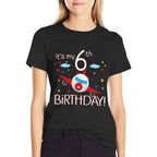 Kids 6th Birthday Airplane Theme Matching Family 6 Year Old  Quick-drying T-Shirt