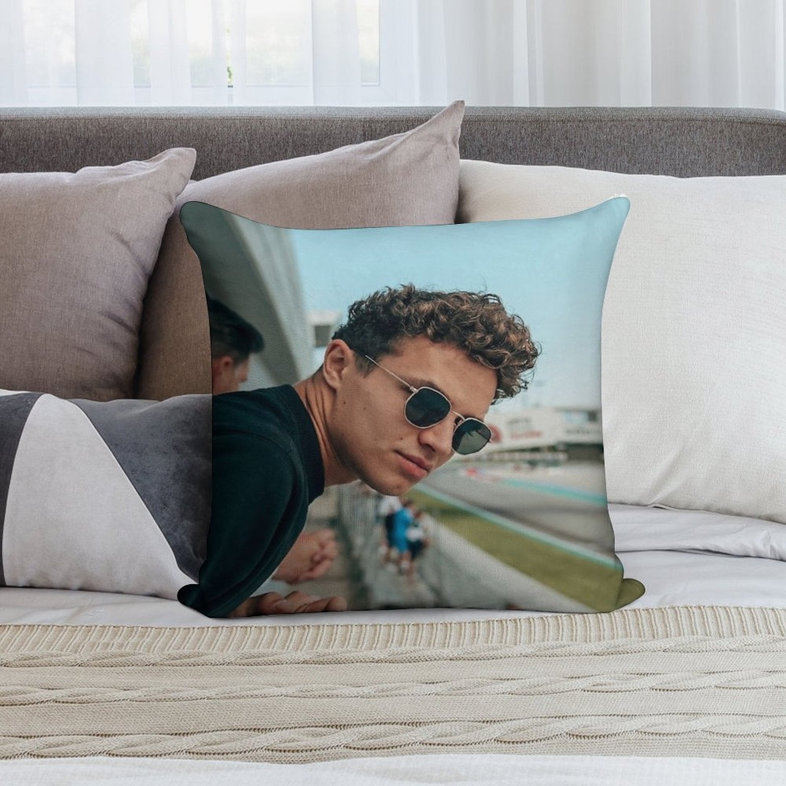 Lando Norris. Soft Luxury Feel Throw Pillow