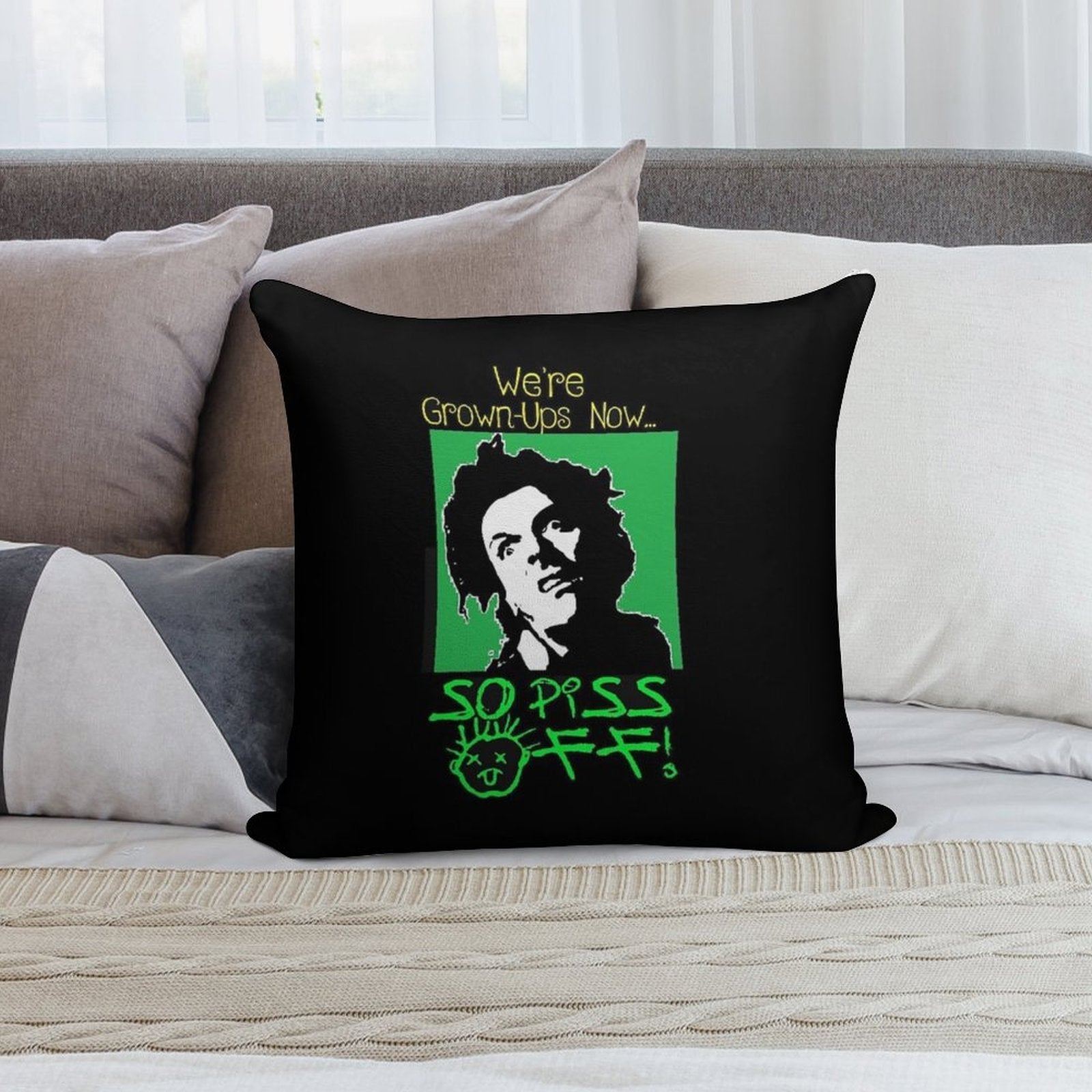 Drop Dead Fred Soft Short Plush Fabric Throw Pillow