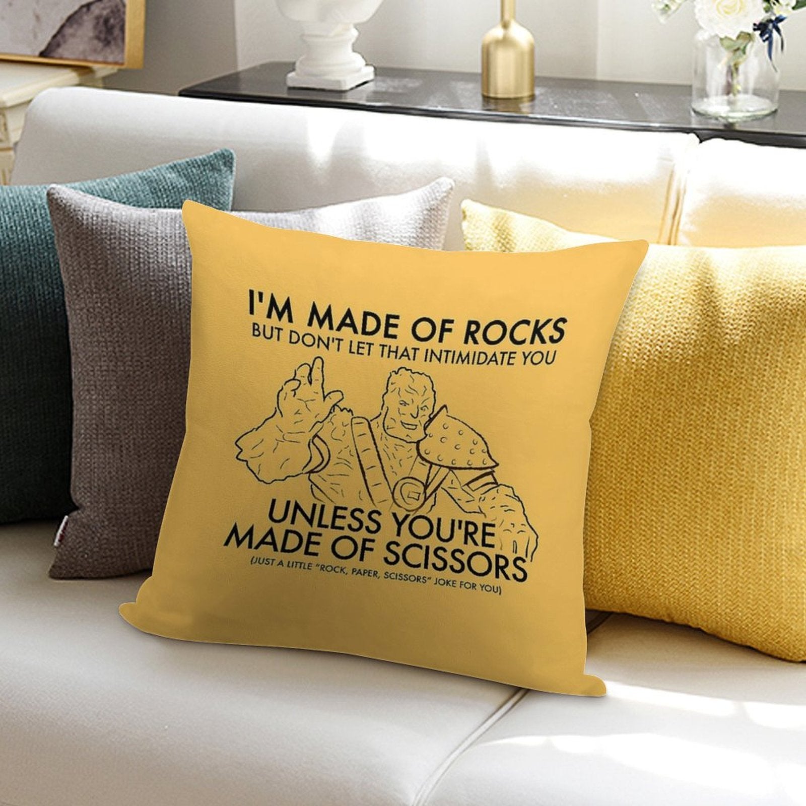 Korg Is Made of Rocks Soft Warmth Comfort Throw Pillow