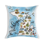 Map for Michiganers Soft Fade-Resistant Throw Pillow
