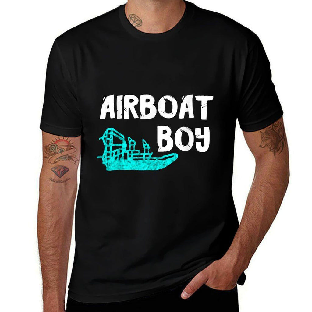 Airboat Boy Swamp Hydroplane Fanboat Propeller Airboating  Quick-drying T-Shirt