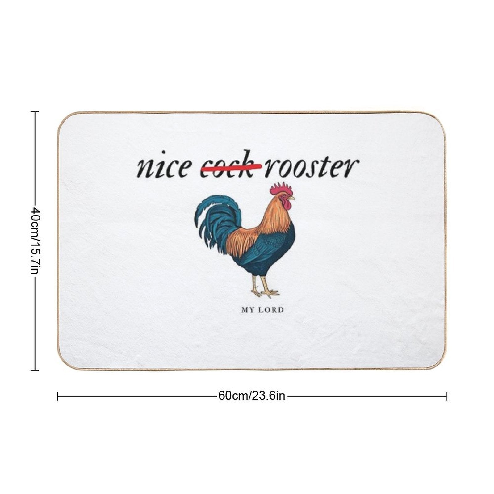 Nice Rooster My Lord  Toxin-Free Bath Mat