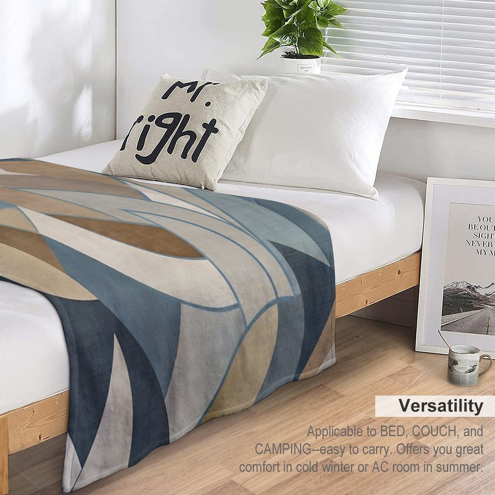 Vibrant Geometric Design Easy Care Throw Blanket