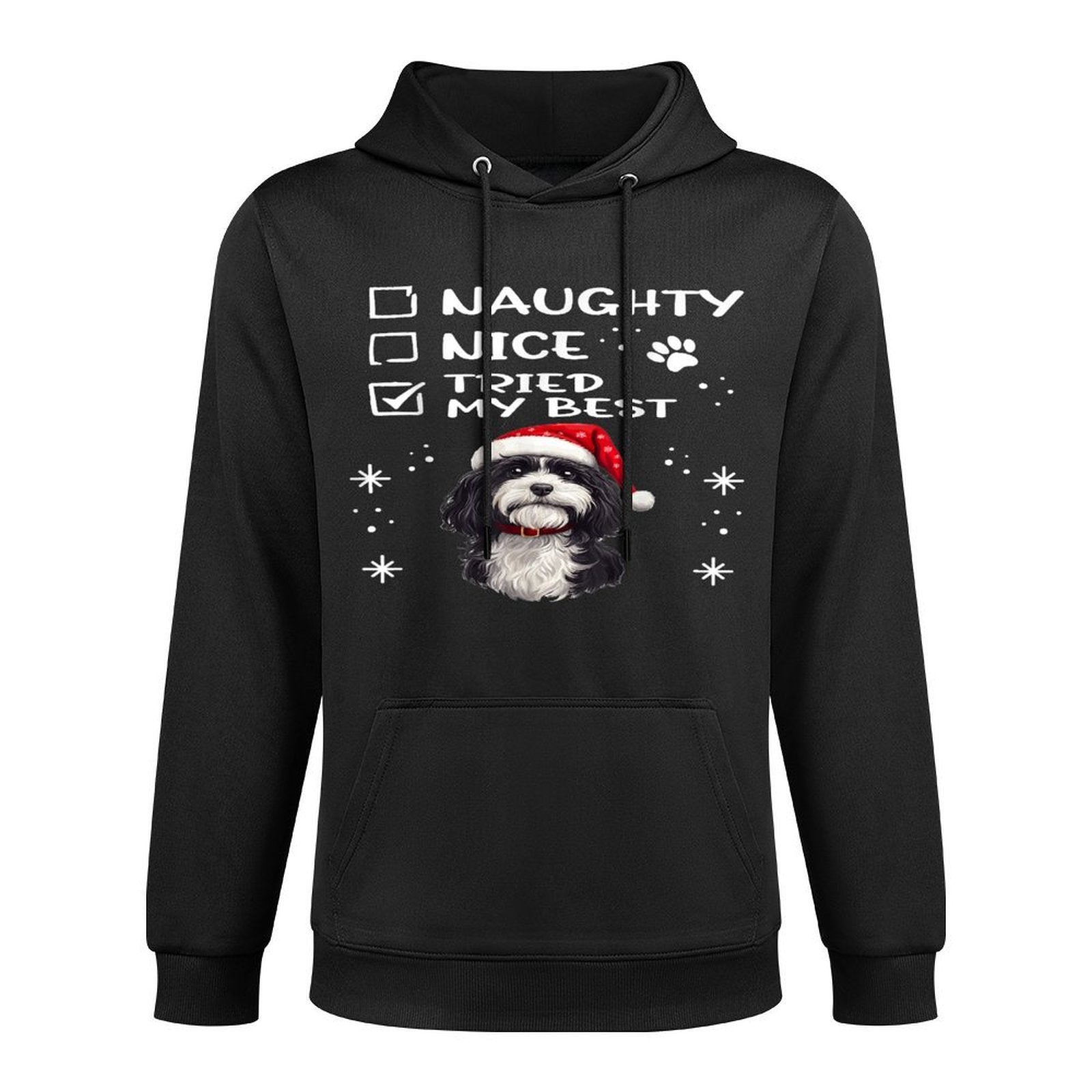Cute Havanese Dog Dog Christmas Naughty Nice Tried My Best Moisture-Wicking Hoodie