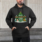 Its The Most Wonderful Time of Year Christmas Funny Santa Medium-Weight Fabric Hoodie
