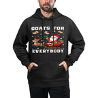 Goats For Everybody Santa Sleigh Funny Christmas Goat Lover Cotton-Polyester Blend Hoodie