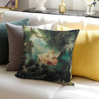 HD. The Swing, by Jean Honoré Fragonard HIGH DEFINITION Soft Reinforced Edging Throw Pillow