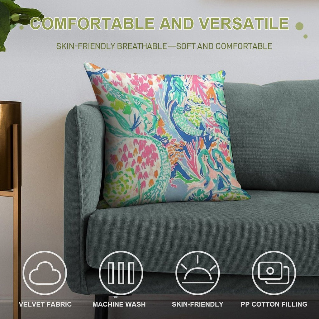 FIVE MERMAIDS Soft Gift Ready Throw Pillow