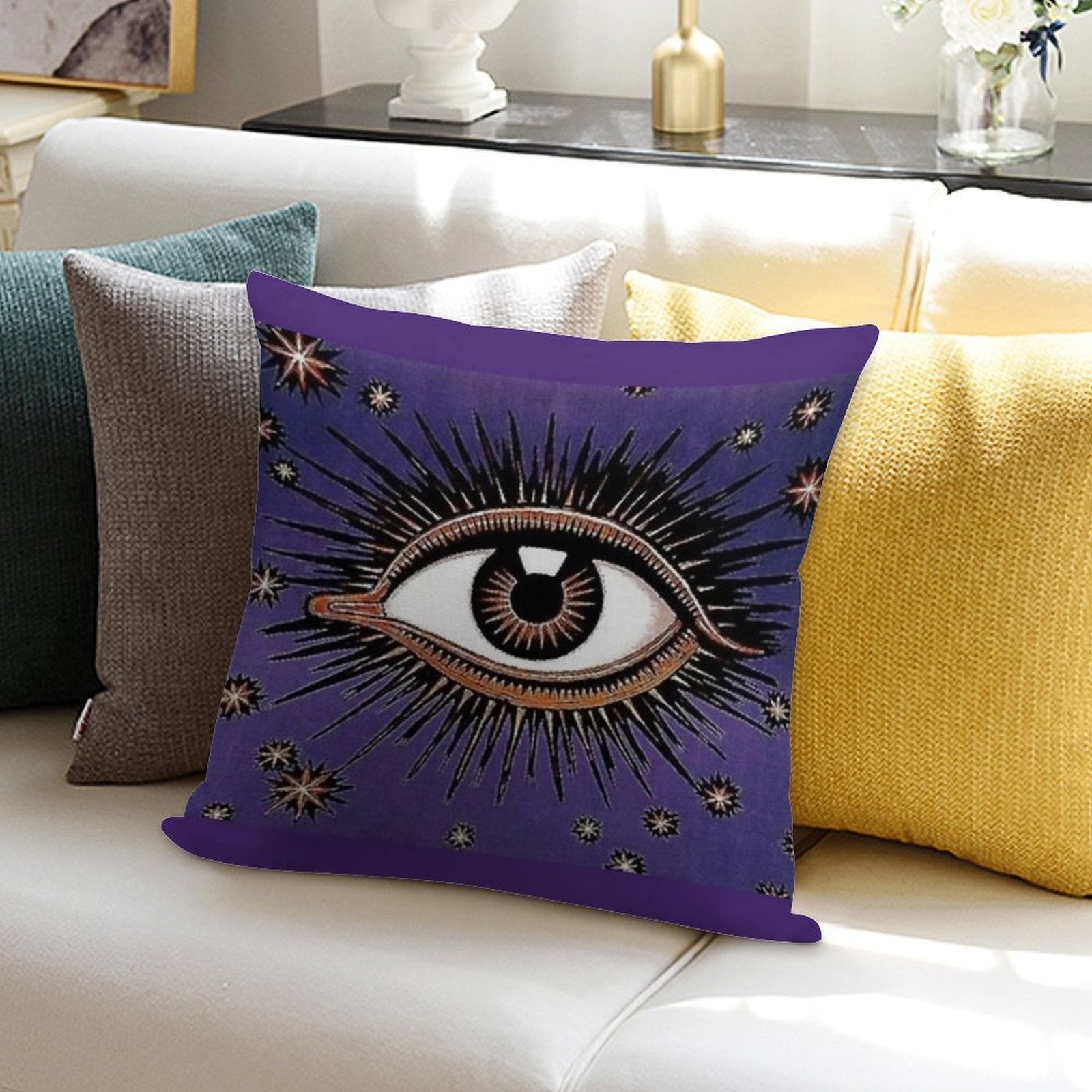 Purple Eye Soft Multiple Sizes Throw Pillow