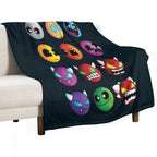 Geometry Dash Difficulty Demon Faces Lightweight Throw Blanket