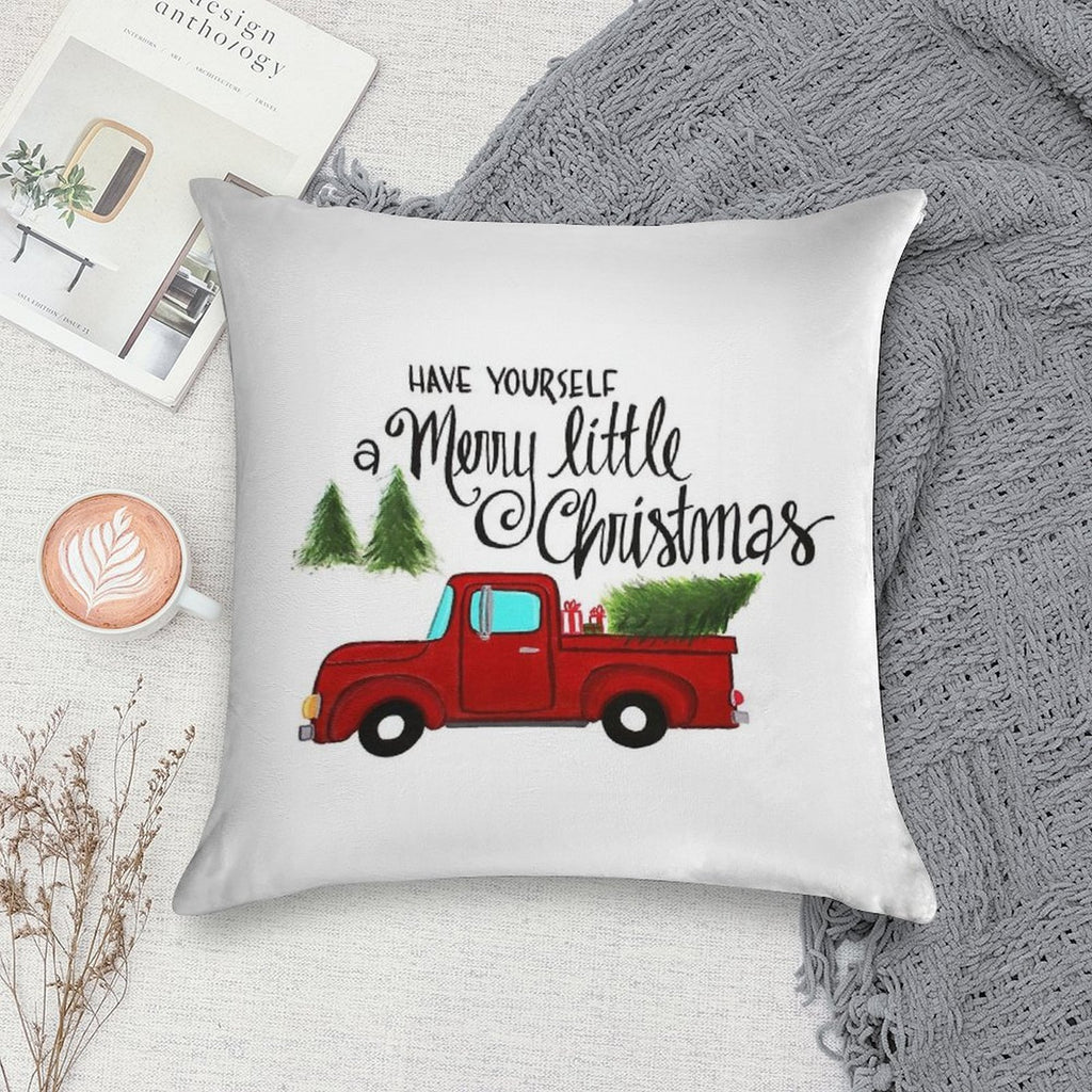 Merry Little Christmas Soft Durable Construction Throw Pillow