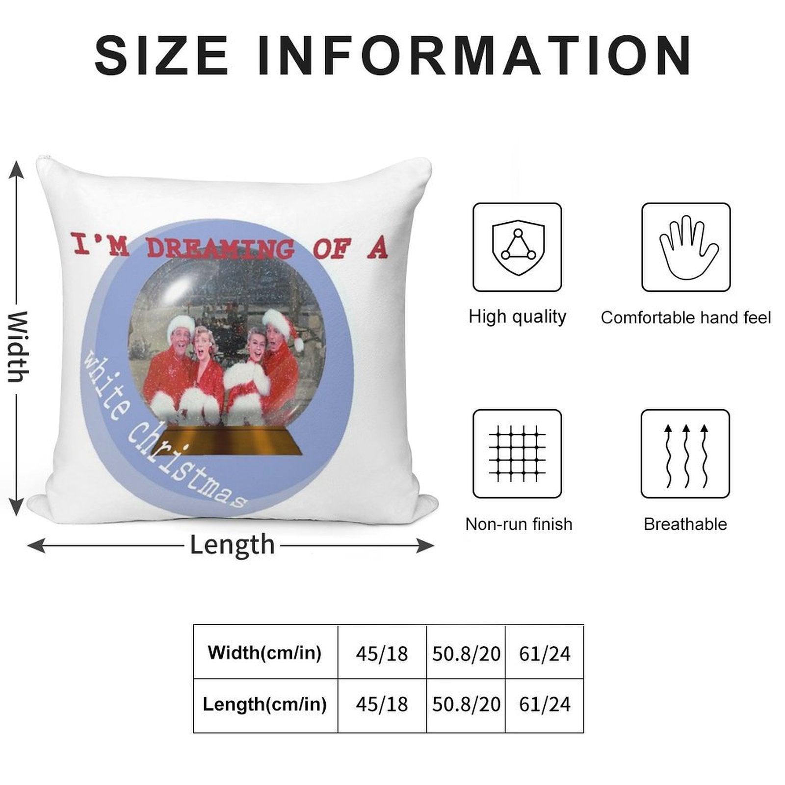 White Christmas (1954) Inspired Art Soft Durable Construction Throw Pillow