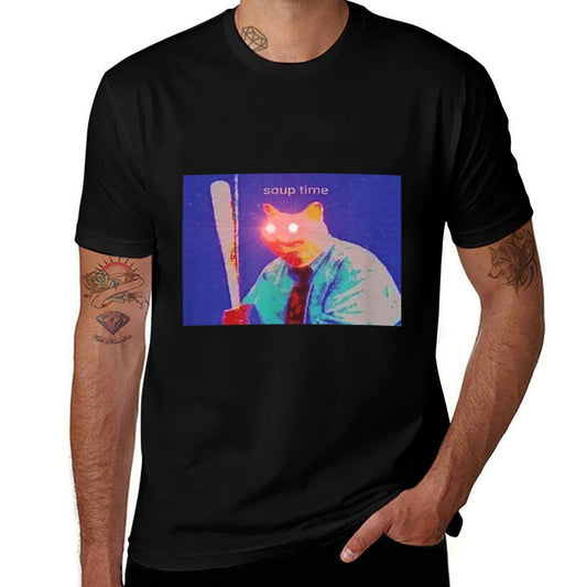Soup Time Meme Cat Red Laser Eyes  Odor-resistant T-Shirt