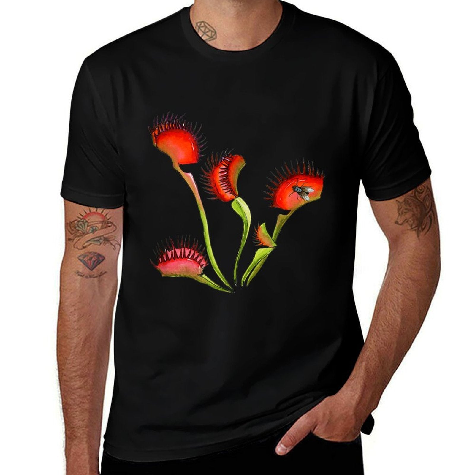 Botanical Carnivorous Plants Venus Flytrap T-shirt  Vintage-inspired T-Shirt