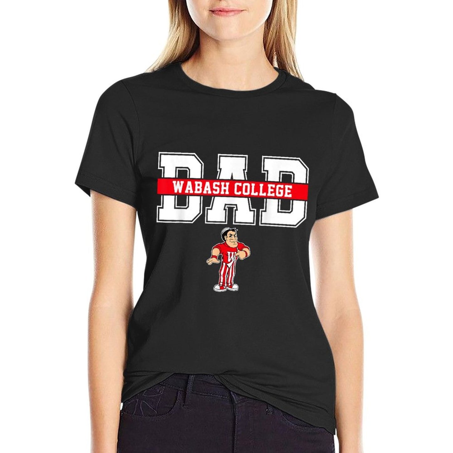 Wabash College Dad Father Arch Vintage Design Men  Eco-friendly Material T-Shirt