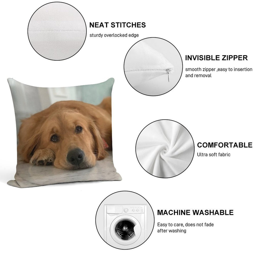 Golden Retriever Soft Home Decor Throw Pillow