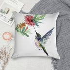 Hummingbird And Flower Soft Fade-Resistant Throw Pillow