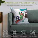 Morzine Ski Poster Soft Washable Throw Pillow