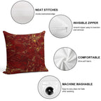 Aurelia- Red And Gold Metallic Soft Decorative Cover Throw Pillow
