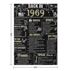 Birthday Anniversary 1969 History Back in 1969 Plush Throw Blanket