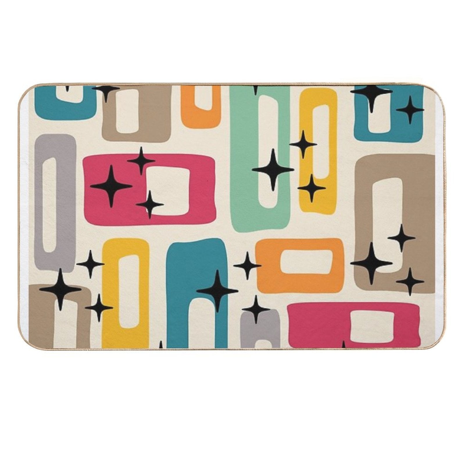 Retro Mid Century Modern Abstract Pattern 154 Durable Bath Mat