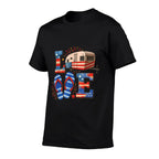 4th July Funny Camper Van USA Patriotic Camping Lovers  Oversized Silhouette T-Shirt