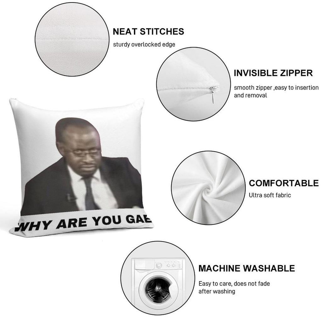 Why Are You Gae Meme Uganda Gay Rights Interview Viral Video Soft Decorative Cover Throw Pillow
