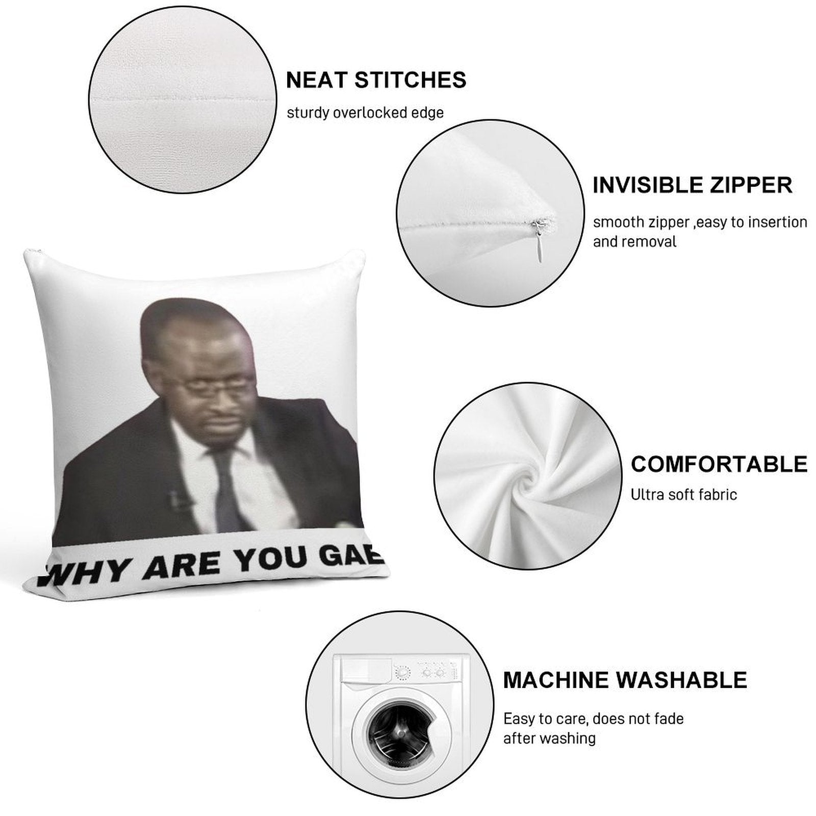 Why Are You Gae Meme Uganda Gay Rights Interview Viral Video Soft Decorative Cover Throw Pillow