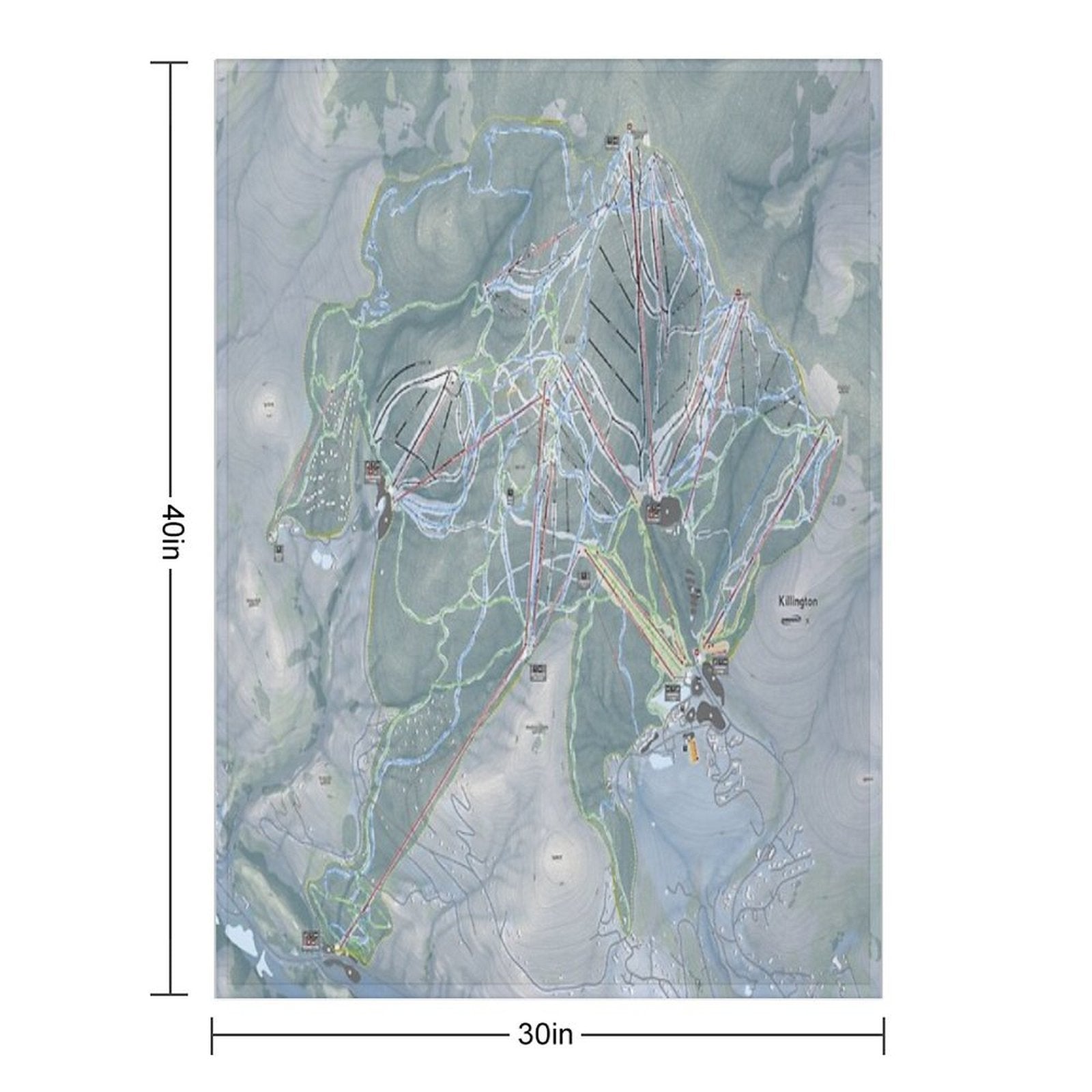 Killington Resort Trail Map Eco-conscious Throw Blanket