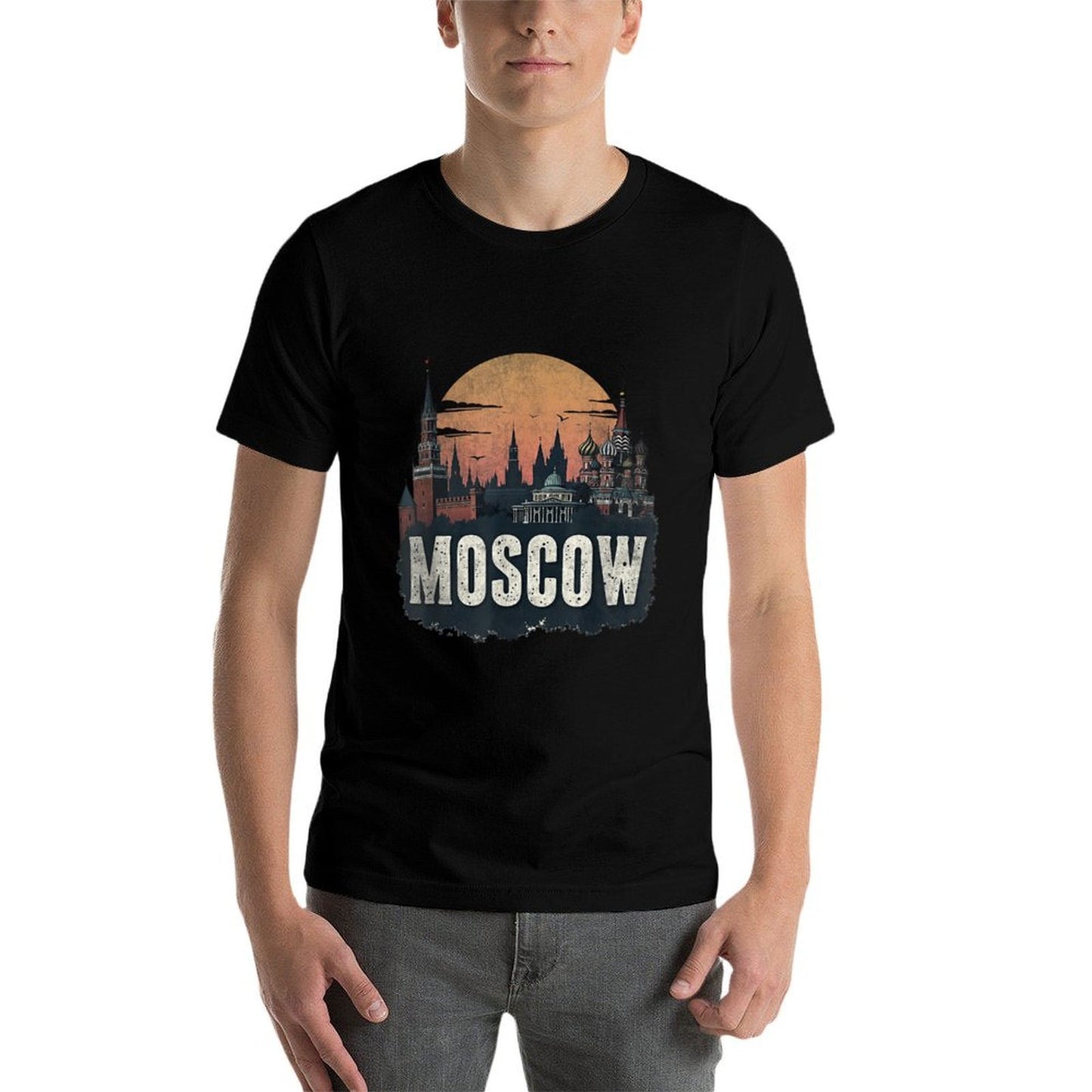 Retro Moscow Landscape Vintage Souvenir  Relaxed-fit T-Shirt