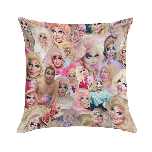 Trixie Mattel Collage Soft Luxury Feel Throw Pillow
