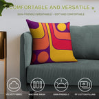 Retro Geometric Design 626 Soft Hidden Zipper Throw Pillow