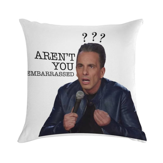 Sebastian Maniscalco Aren't You Embarrassed Soft Short Plush Fabric Throw Pillow