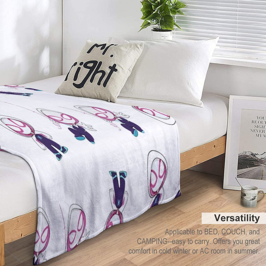 Gwen Little Spider Ghost, Baby Spidey Girl, Grl Pwr, Cartoon Ghost Spider Multi-functional Throw Blanket