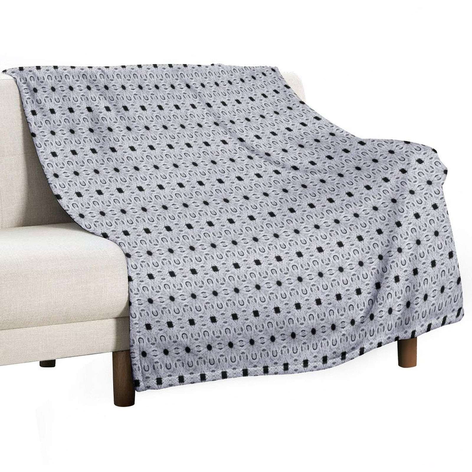 Gray And Black Pattern Shrink-resistant Throw Blanket
