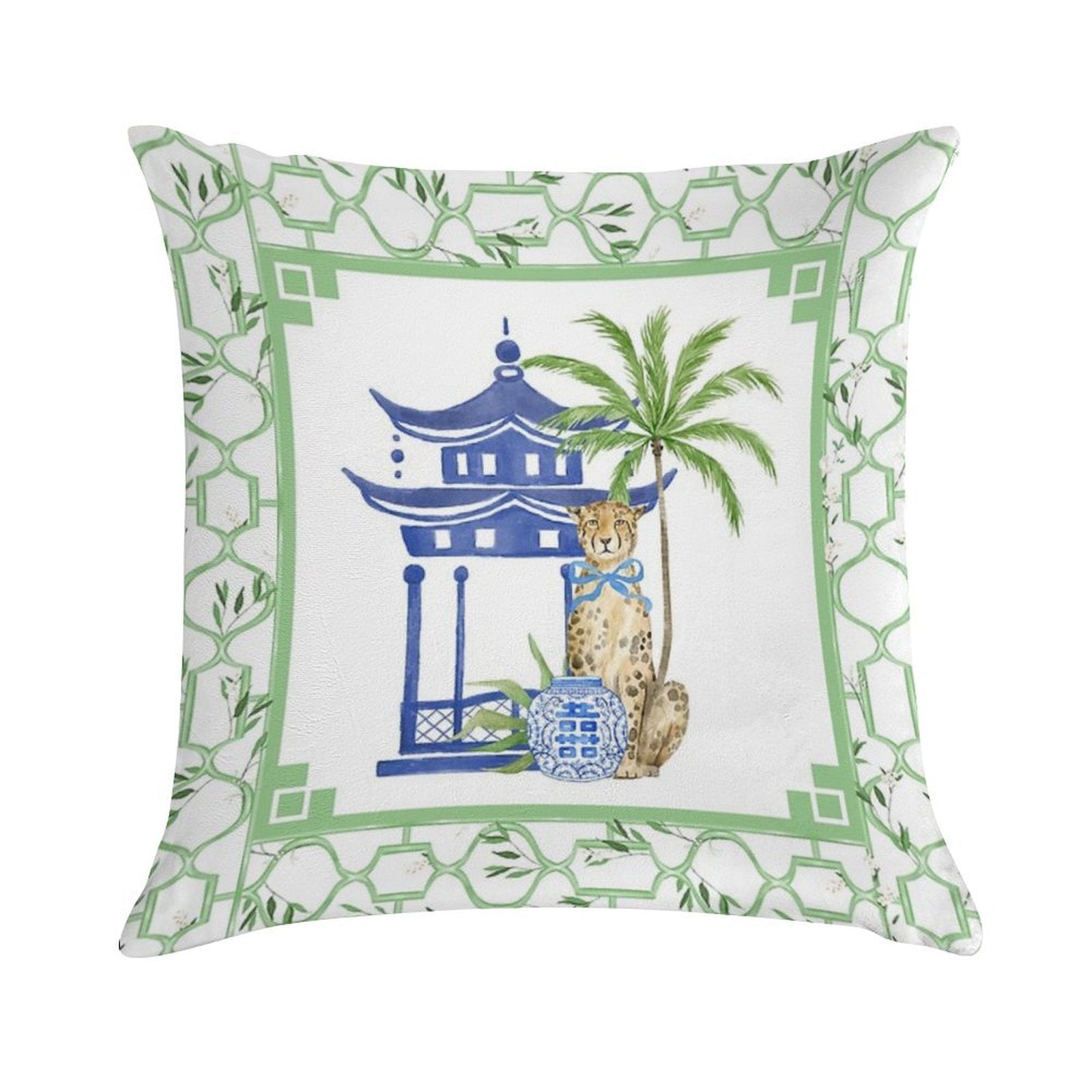 Pagoda Pavilion Chinoiserie Soft Easy Maintenance Throw Pillow