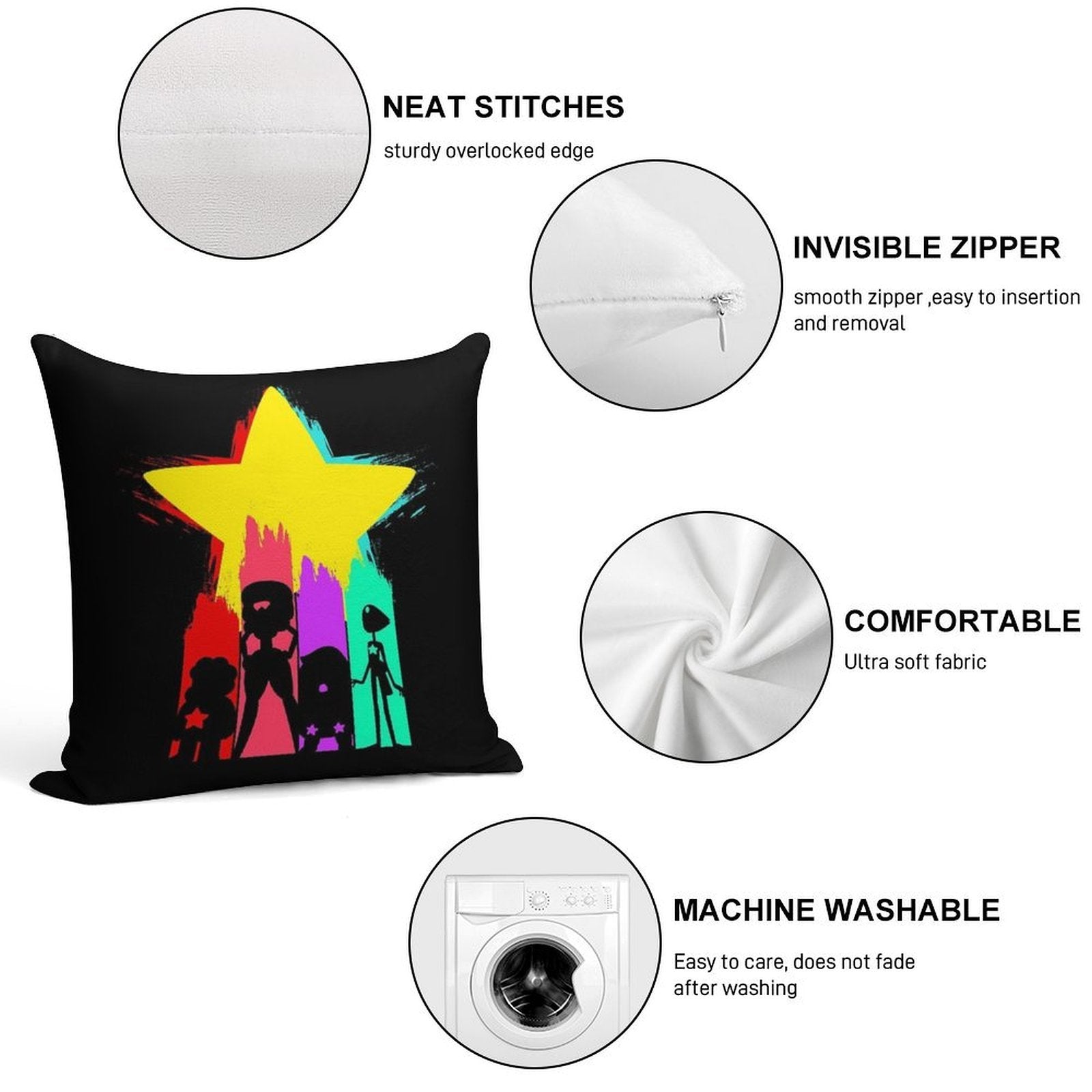 Steven Star Soft Ultra-Soft Texture Throw Pillow