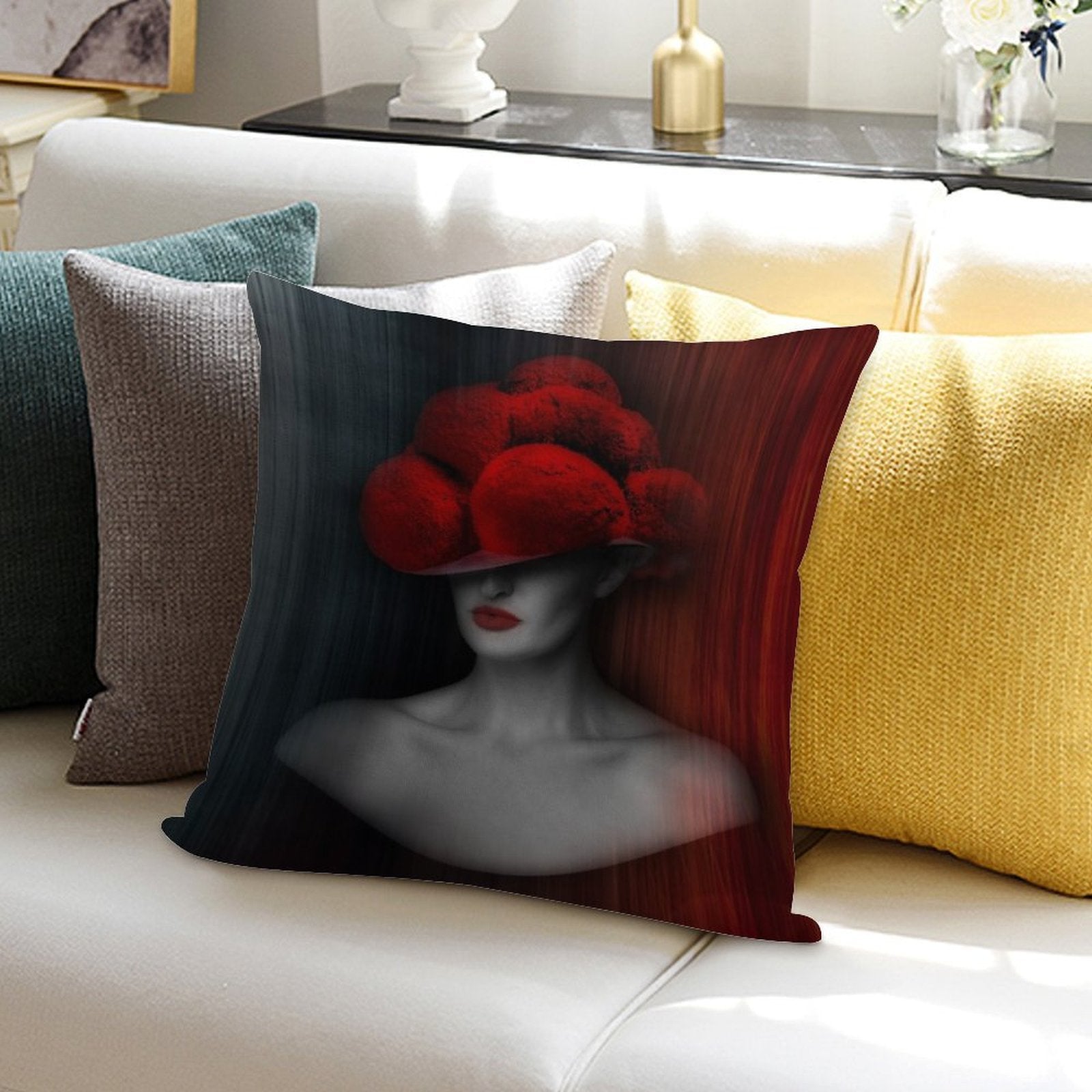 Black Forest Lady ART 2.0 Soft Skin-Friendly Throw Pillow