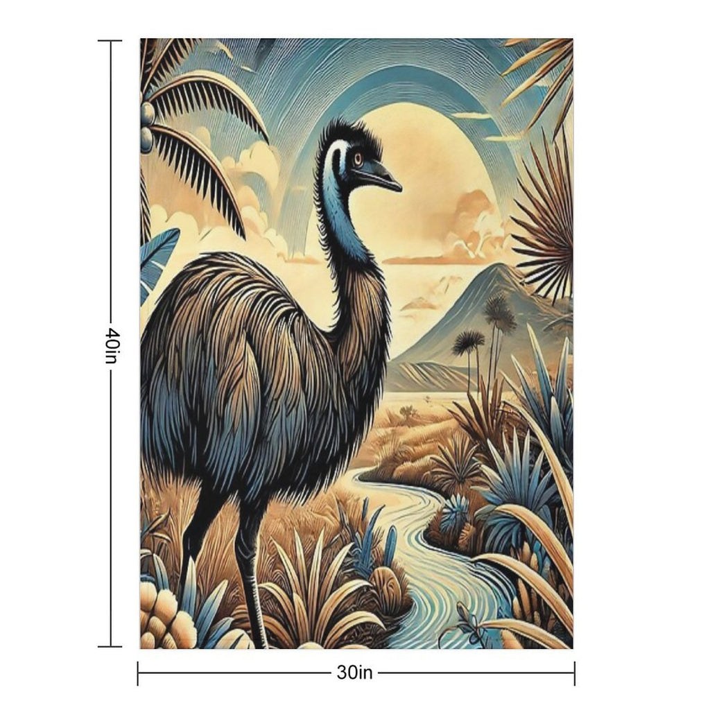 Emu Art #12  Emu Lovers Shrink-resistant Throw Blanket