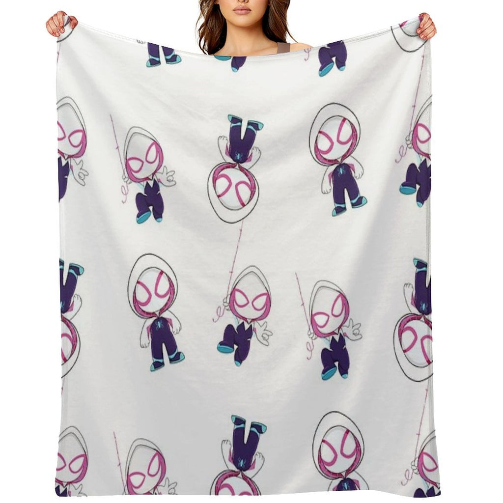 Gwen Little Spider Ghost, Baby Spidey Girl, Grl Pwr, Cartoon Ghost Spider Multi-functional Throw Blanket