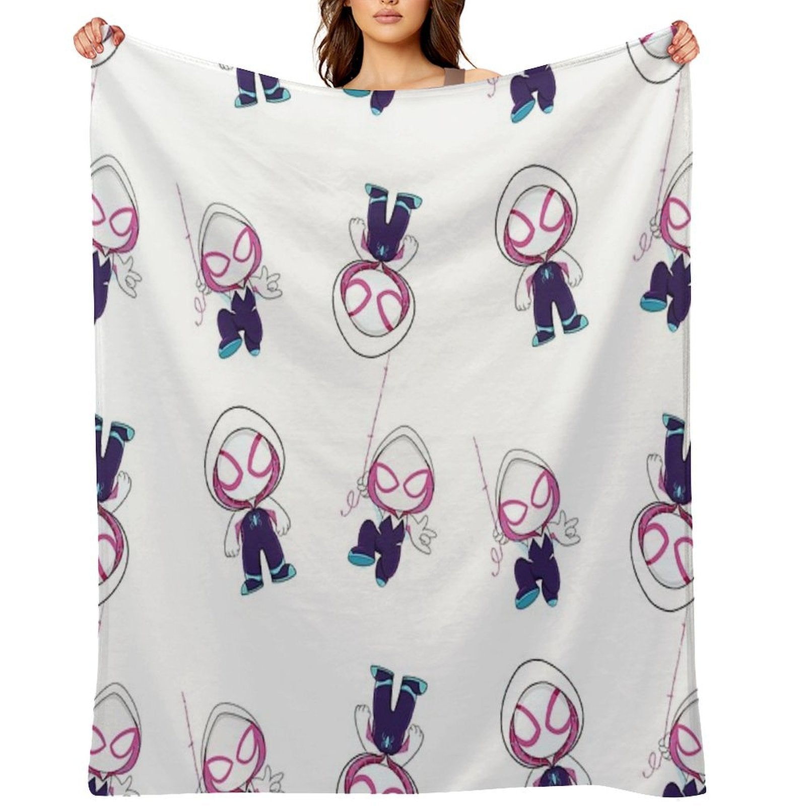 Gwen Little Spider Ghost, Baby Spidey Girl, Grl Pwr, Cartoon Ghost Spider Multi-functional Throw Blanket