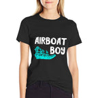 Airboat Boy Swamp Hydroplane Fanboat Propeller Airboating  Quick-drying T-Shirt