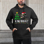 Is This Jolly Enough Black Cat Merry Christmas Xmas Funny Medium-Weight Fabric Hoodie
