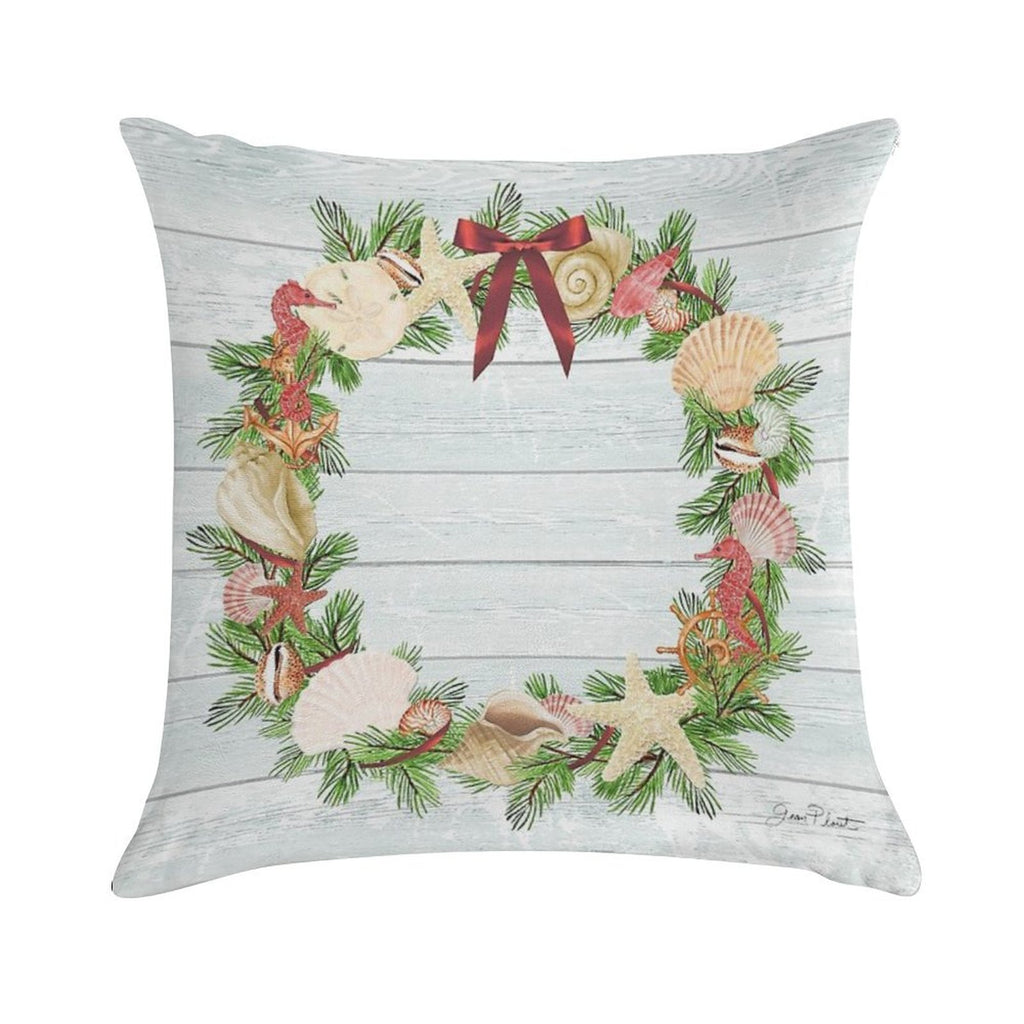 Coastal Christmas D Soft Easy Maintenance Throw Pillow