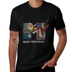 MTV Music Television Retro Glitch 80s Skater Punk Patches  Eco-friendly Material T-Shirt