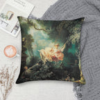 HD. The Swing, by Jean Honoré Fragonard HIGH DEFINITION Soft Reinforced Edging Throw Pillow